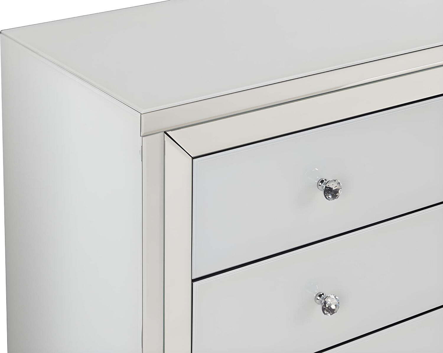 Glass and mirror chest of drawers