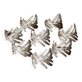 Set of 8 silver metal napkin rings
