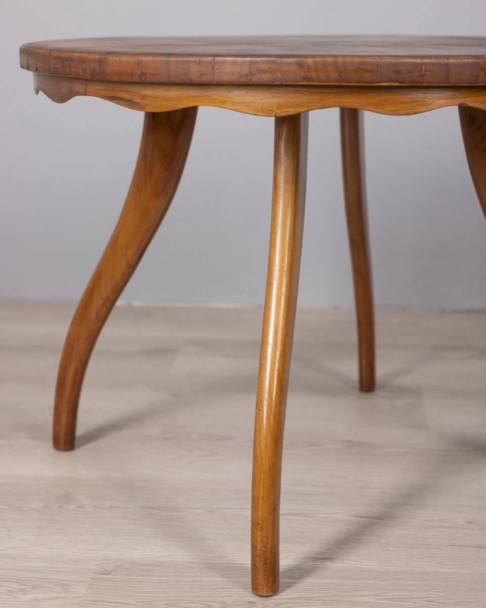 Vintage 1940s wooden coffee table in italian design