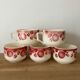 5 tasses anciennes Badonviller fruits