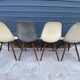 Lot of 4 DSW chairs in walnut fiber by Eames Herman Miller, vintage