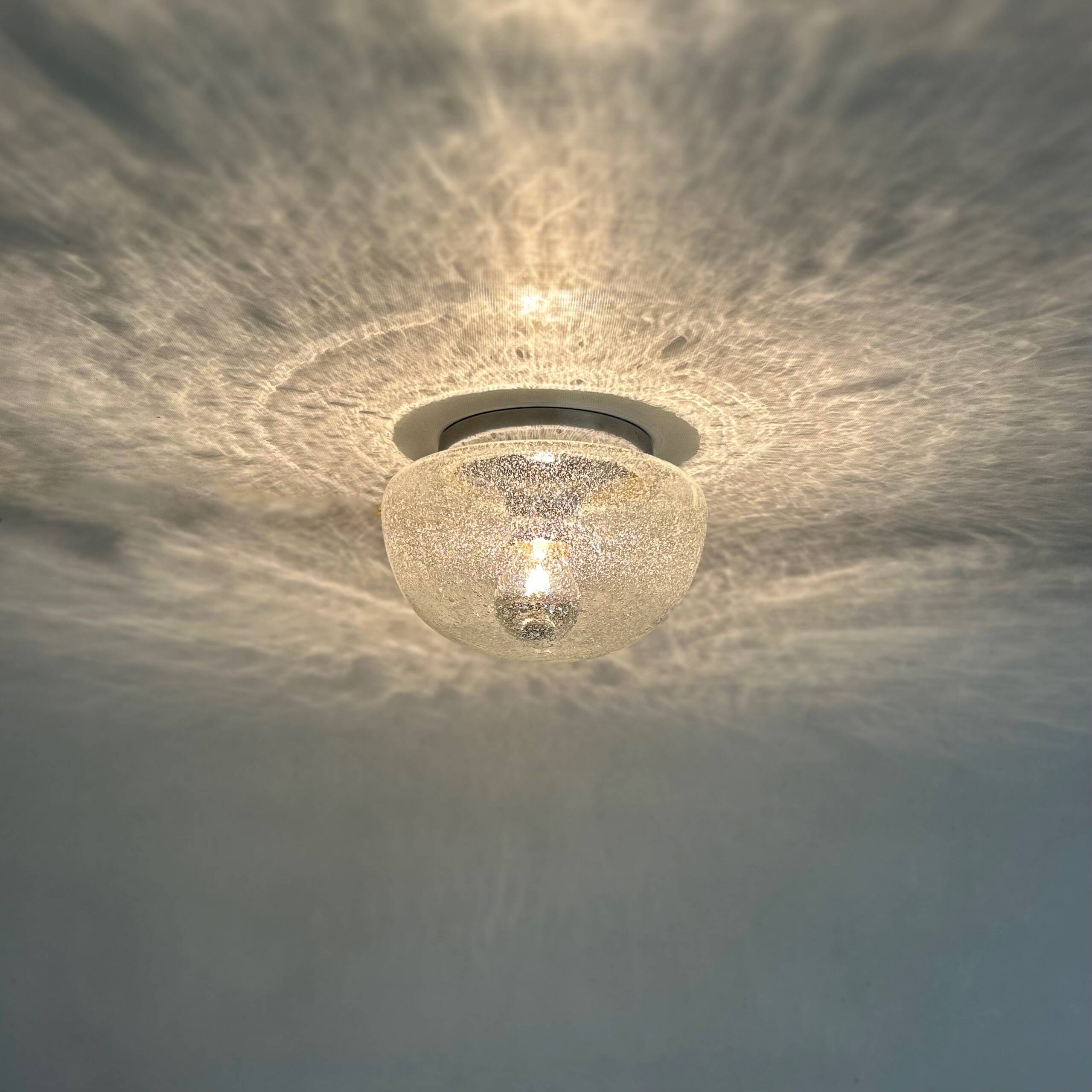 Transparent bubble glass ceiling lamp by peill & putzler, 1970s
