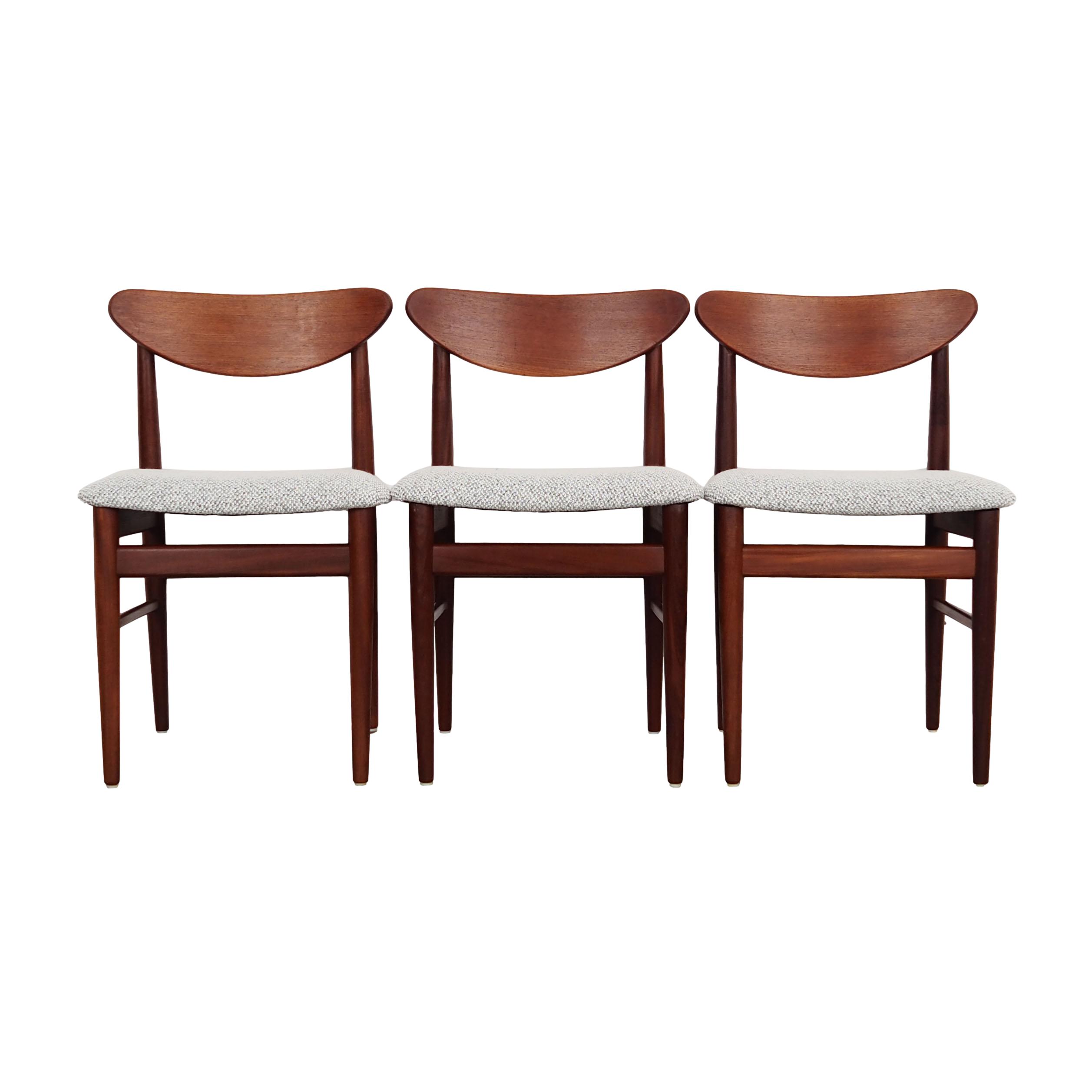 Set of three teak chairs, danish design, 1970s