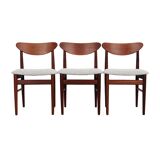Set of three teak chairs, danish design, 1970s
