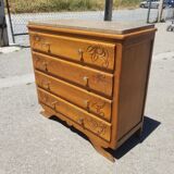 Old Art Deco chest of drawers 4 drawers and marble top