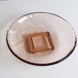 Art Deco dish in pink glass - 1930s