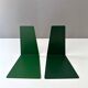Vintage bookends Soennecken, bookend metal, library, bookshelf, book holder green