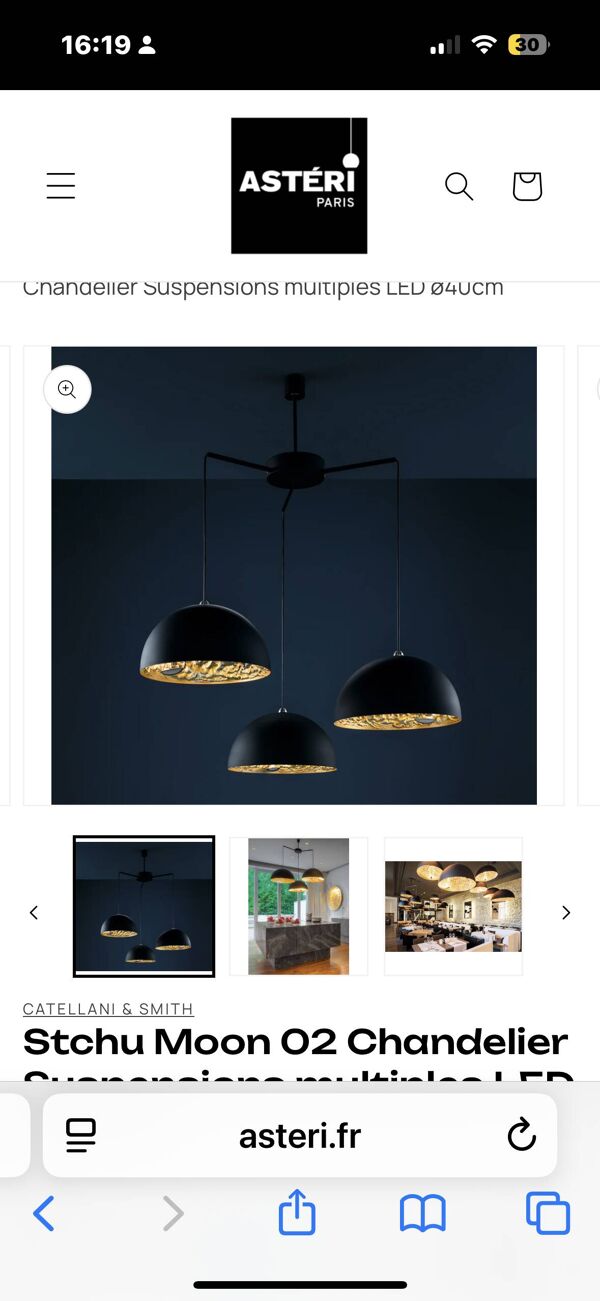 Luminaires Stchu Moon 02 Chandelier Suspensions multiples LED ø40cm