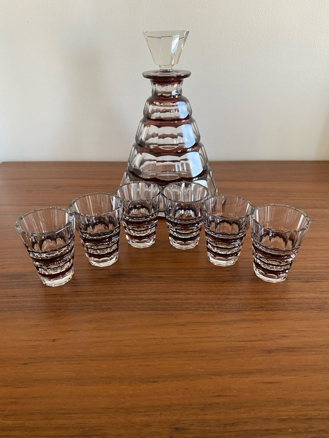 Val Saint Lambert crystal liqueur service