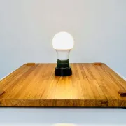Teakwood Pyramid Table Lamp, Italy, 1970S