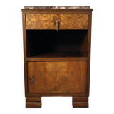 Art Deco walnut bedside table