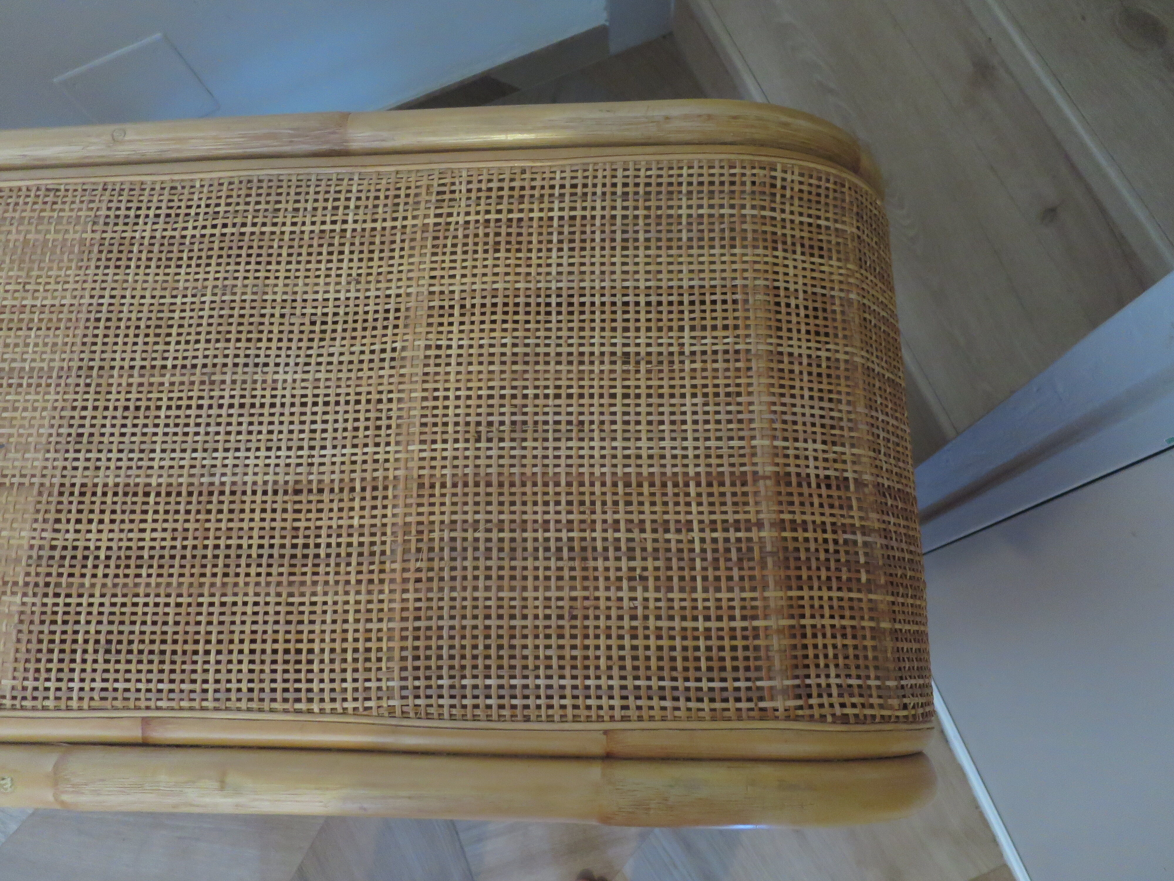 Buffet bas 2 portes -rotin tressé-bambou -cannage