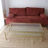 Vintage gold metal coffee table