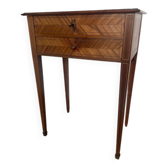 Directoire marquetry console in mahogany