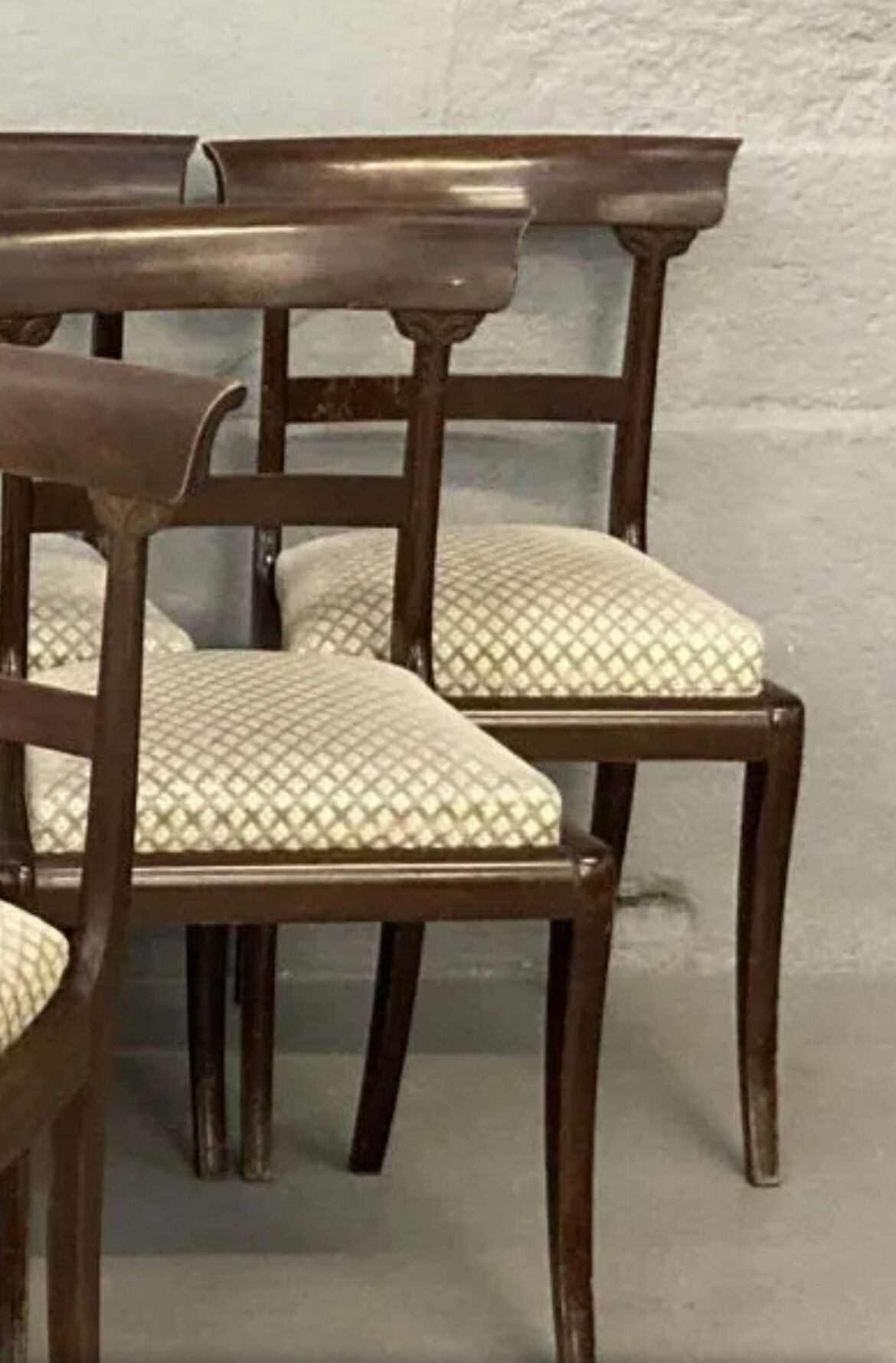 Suite of 8 Directoire style chairs - English