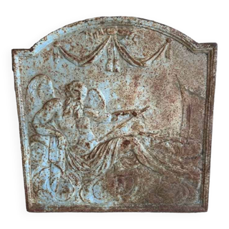 Plaque de cheminée cupidon