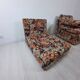 Modular sofa / Pair Armchairs - Fabric leaves - Vintage - Bonacina