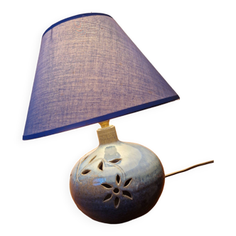 Gray ceramic bedside lamp, blue, artistic craftsmanship