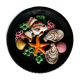 Plate in dabbling, sea decor, fish
