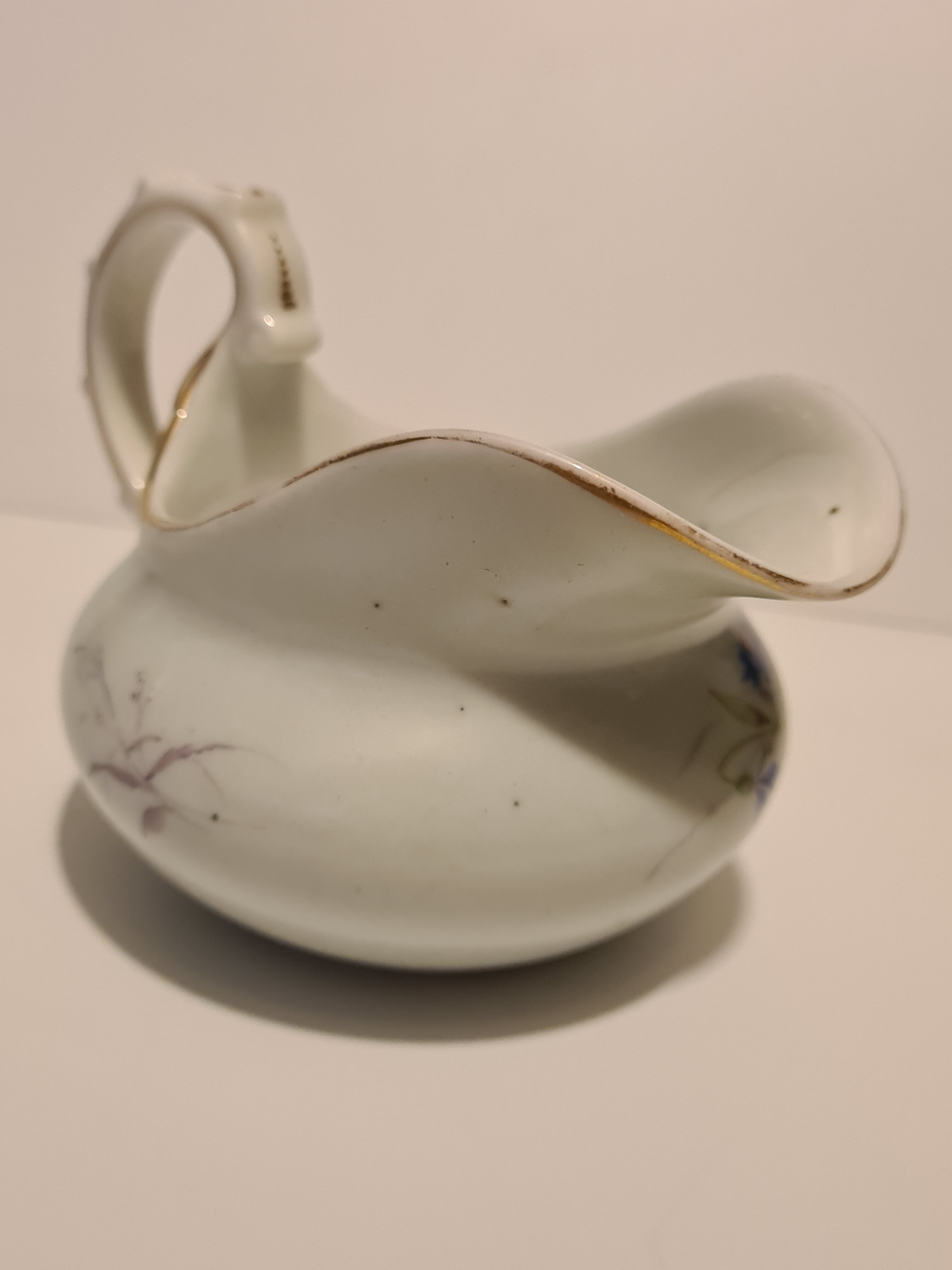 Russian porcelain milk pot floral décor and butterfly