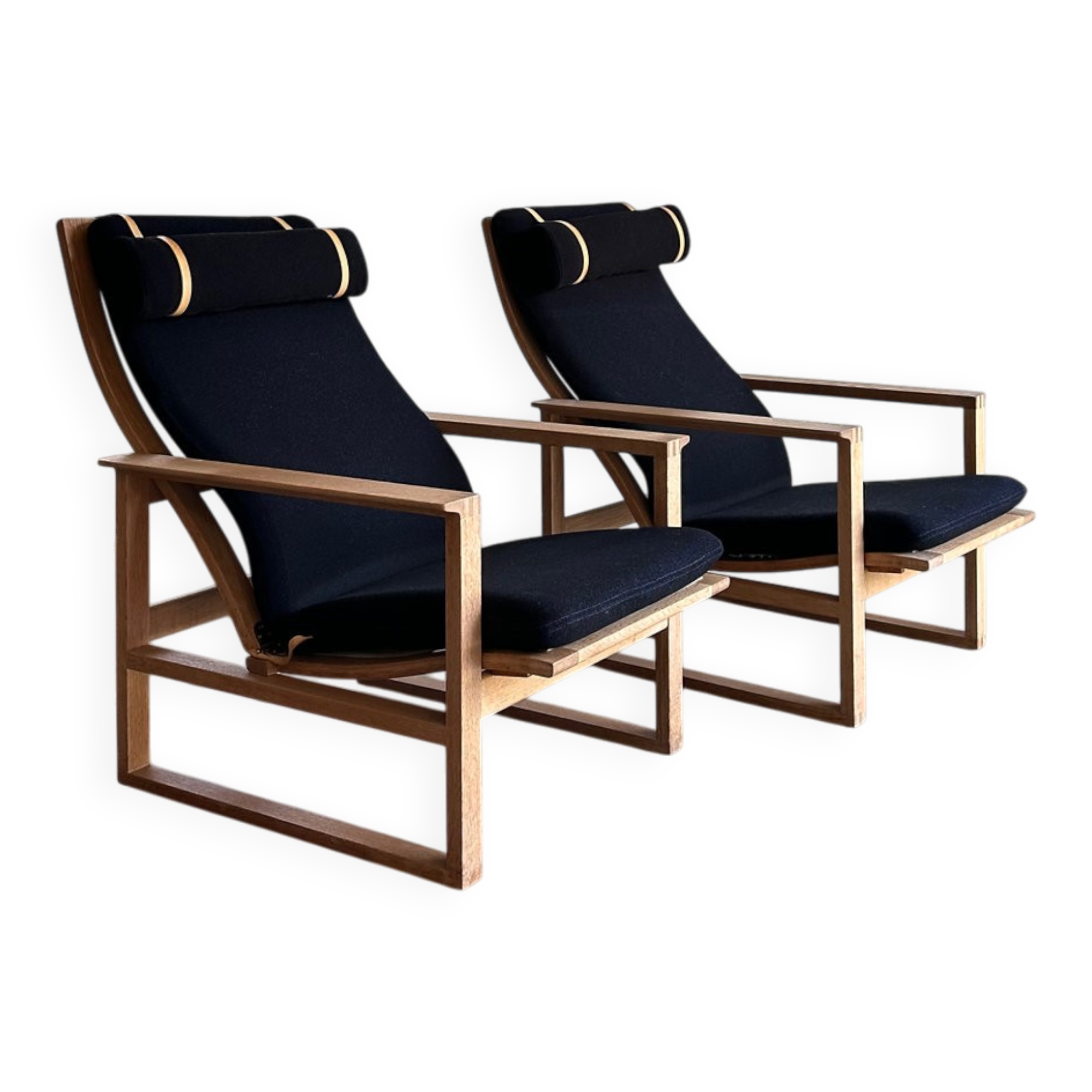 Set of 2 'BM-2254' sled chairs, Børge Mogensen, Fredericia Stolefabrik