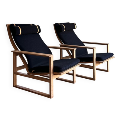 Ensemble de 2 chaises traîneau 'BM-2254', Børge Mogensen, Fredericia Stolefabrik