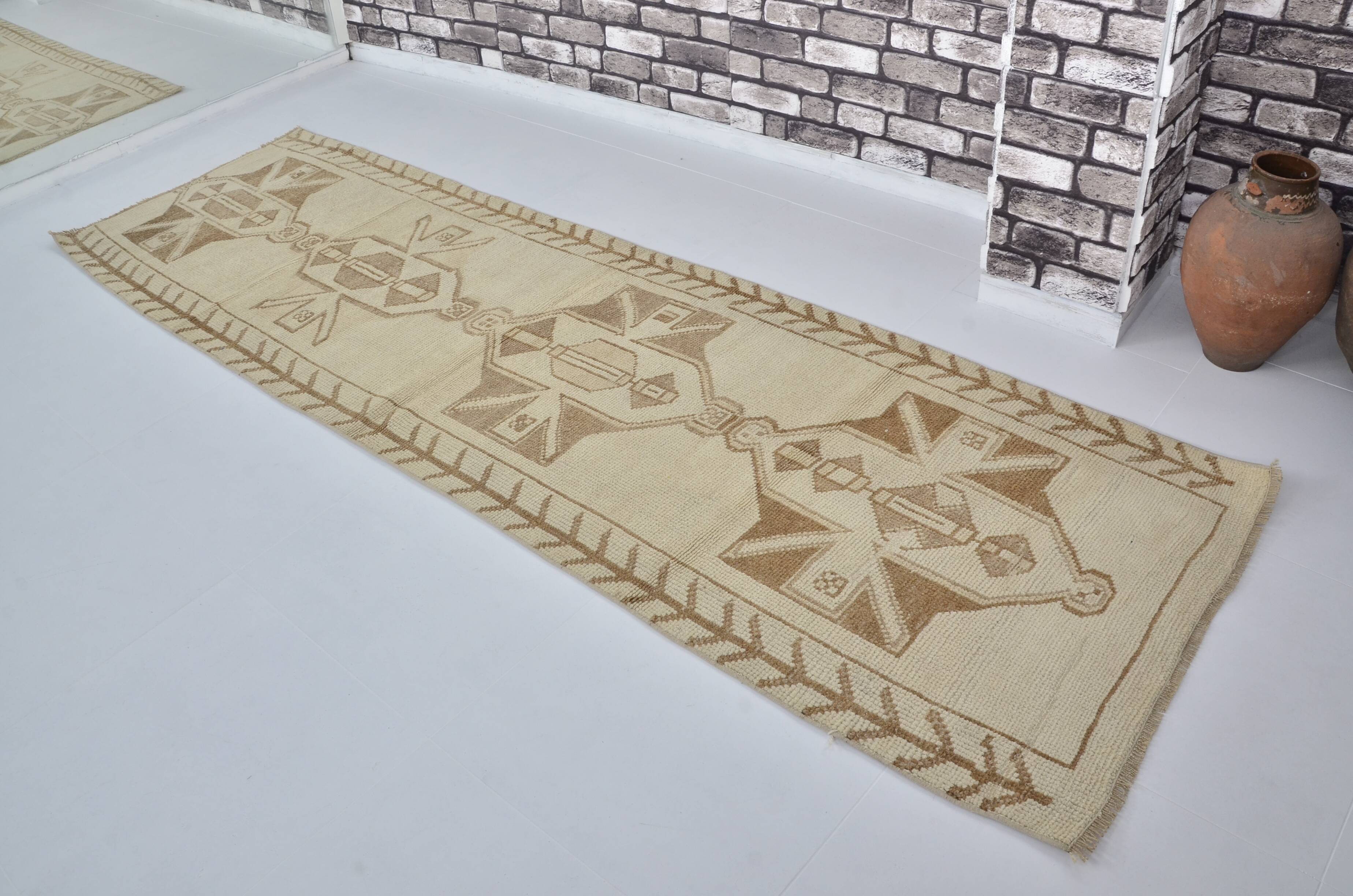 Decorative White Handmade Oushak Runner sku 2079