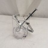 Crystal ice bucket Sevres France with spoon dimension: height -12.5cm- diameter -9.5cm-