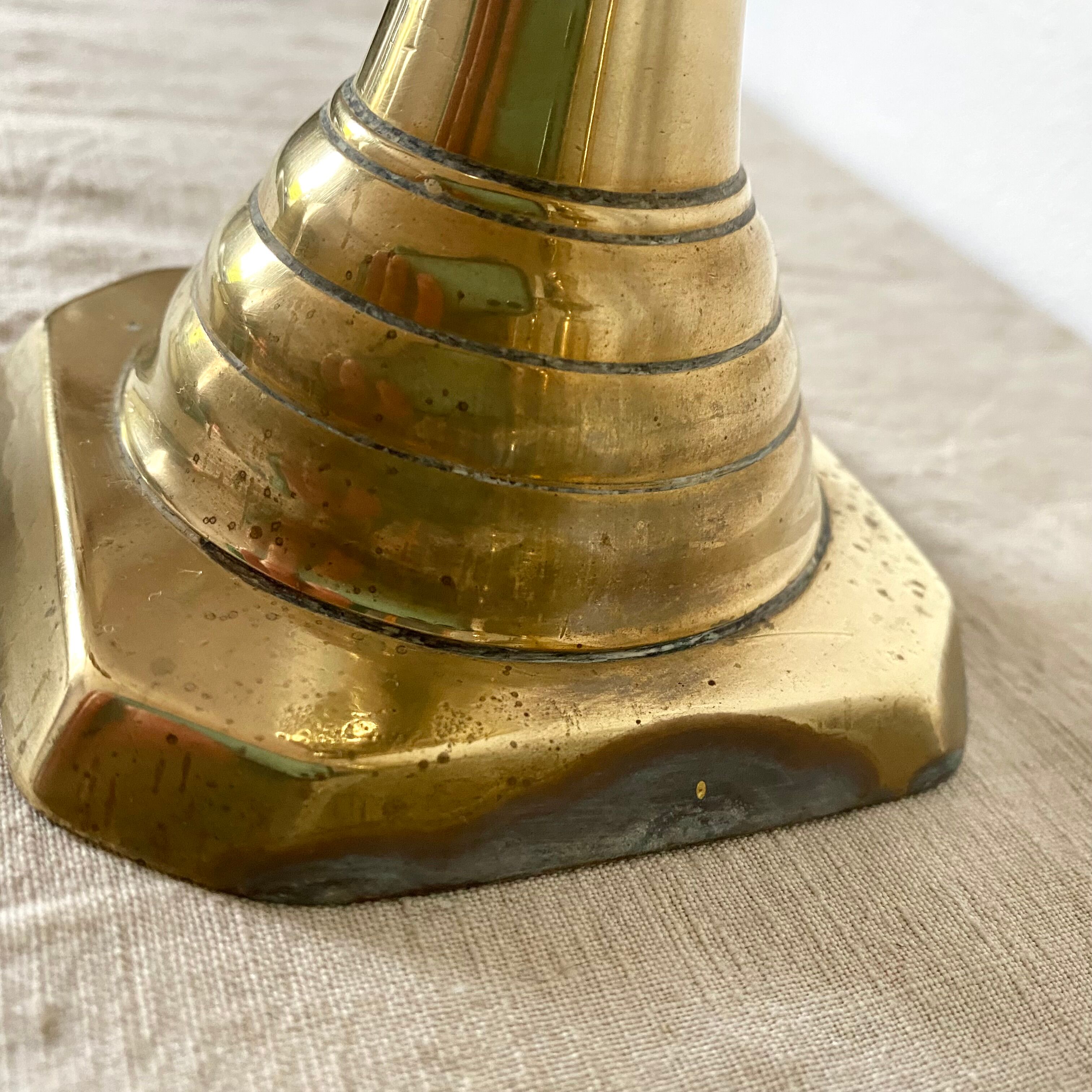 Old brass candlesticks England