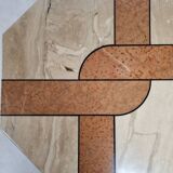 Travertine and marble coffee table