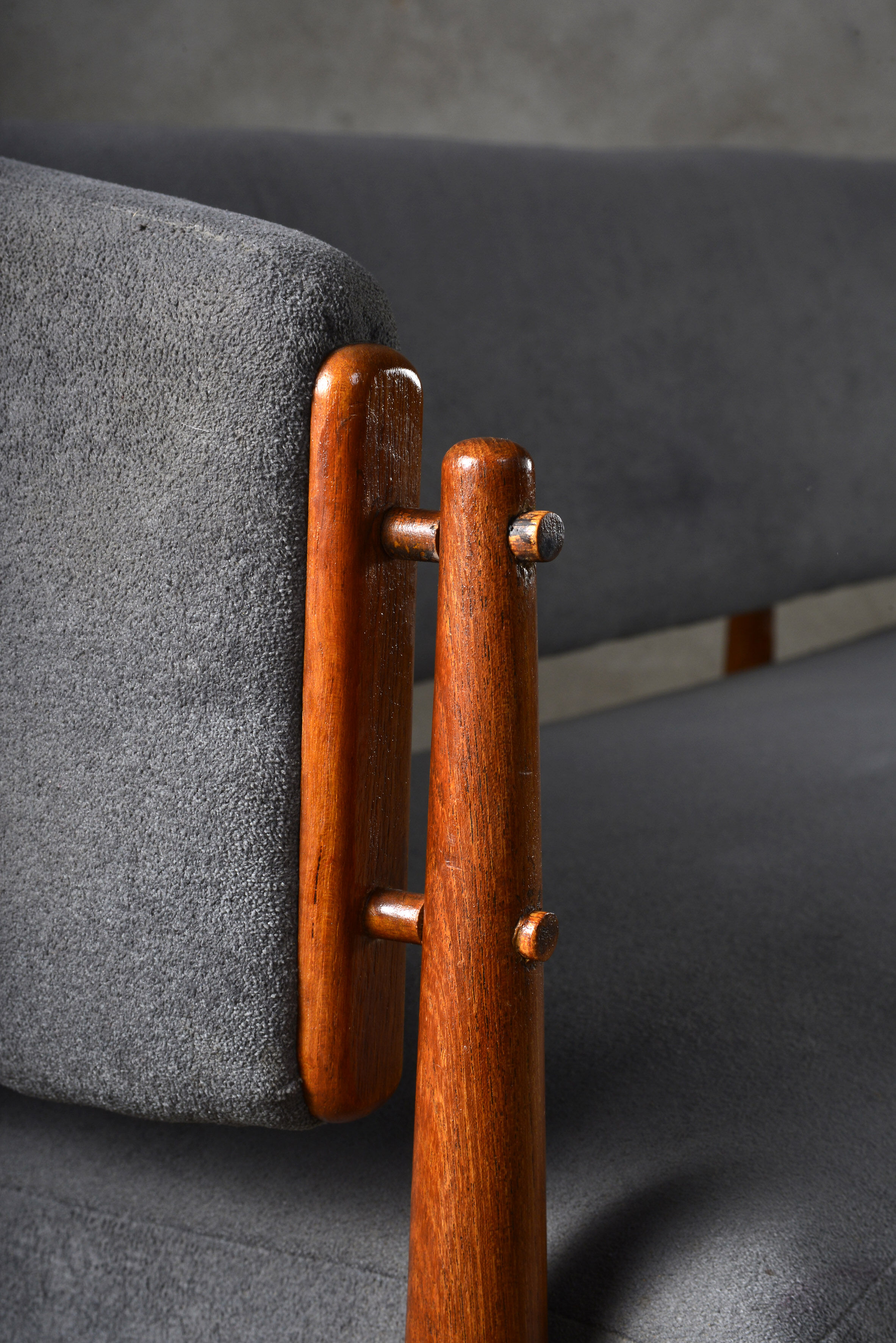 Scandinavian sofa teak and fabric