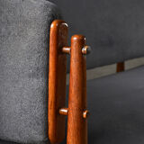 Scandinavian sofa teak and fabric