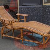 Rattan chaise longue 1920