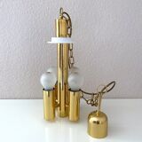 Hanging lamp wkr leuchten, brass chandelier, vintage interior.