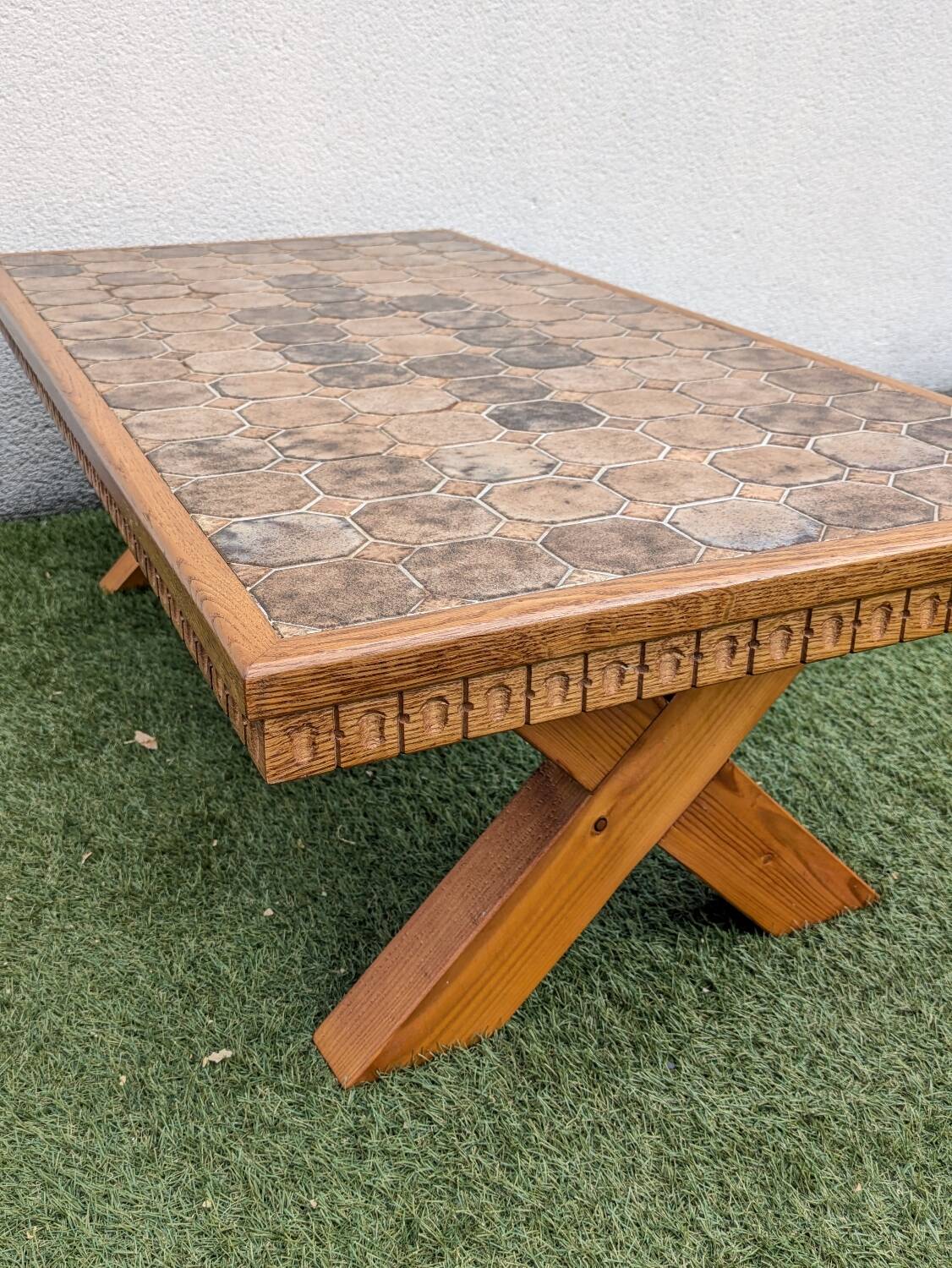 Vintage 1980s Brutalist Ceramic Coffee Table