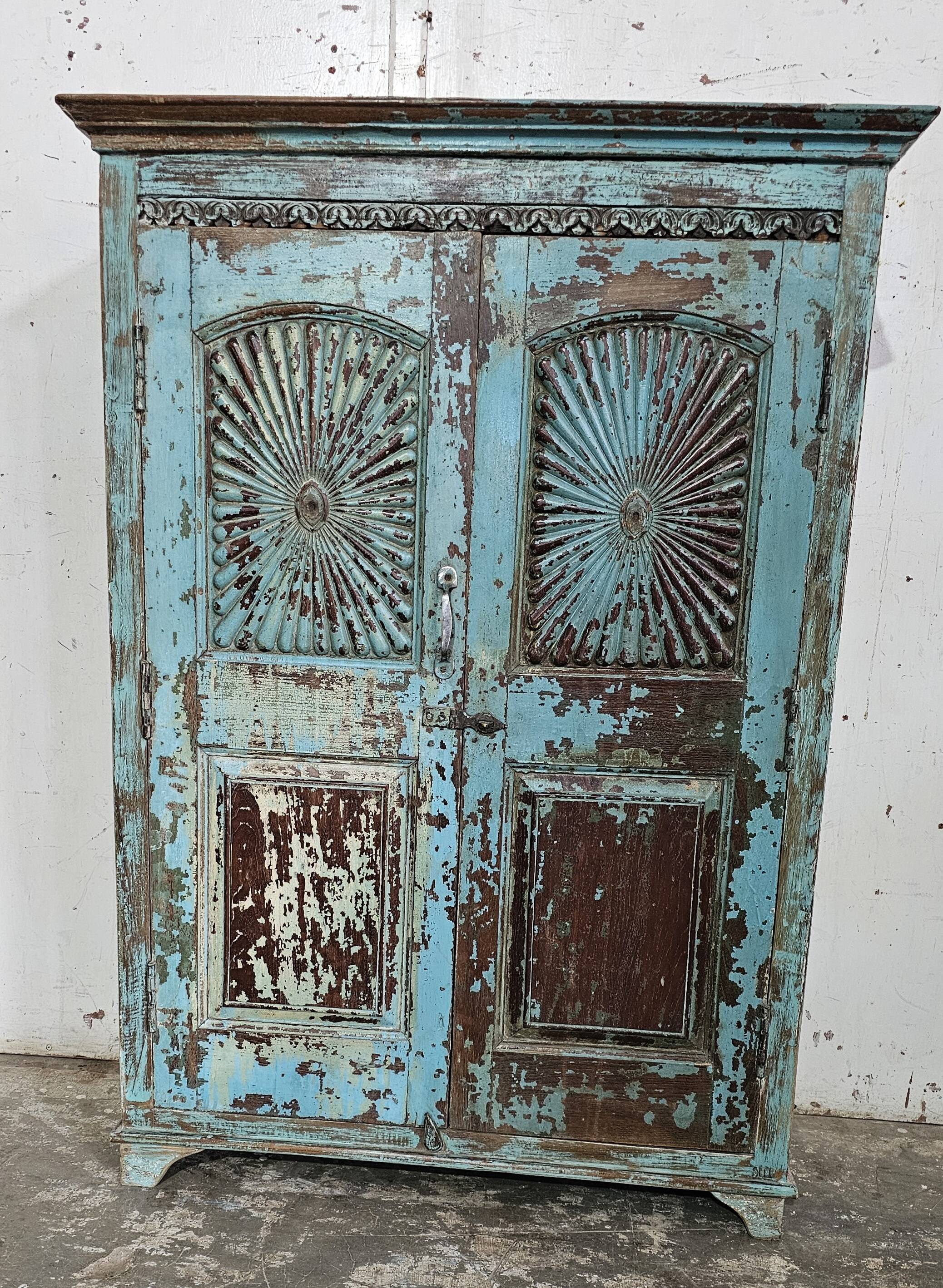 Antique Shekhawati cabinet in Burmese teak
