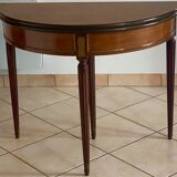 Table console demi lune en acajou