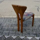 Set of 4 vintage swedish solid pine chairs 1960