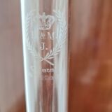 Old kerosene lamp foot albatre body crystal pink