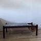 Table basse marbre et bois années 70