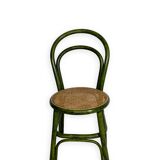 Green rattan wood chairs 1970s