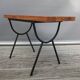 1950s wood and metal portico coffee table