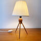 Lampe tripode en teck années 60