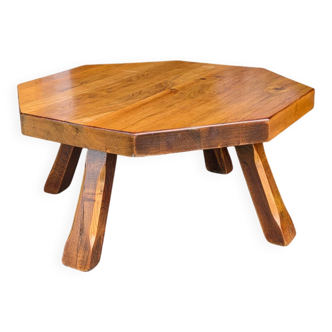 Vintage 80s octagonal brutalist coffee table