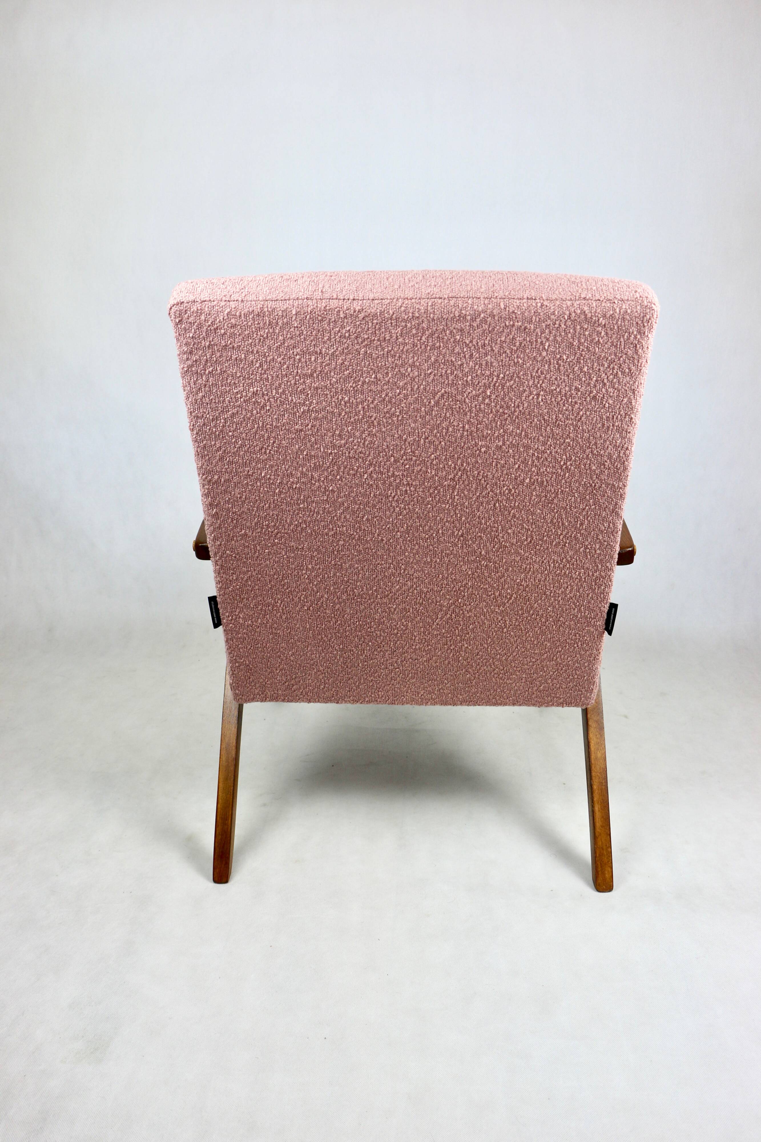 Vintage armchair B-310 VAR pink structural boucle 1970s - 2 pieces available