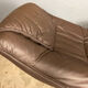 Vintage swivel armchair wood leather Hjort Knudsen