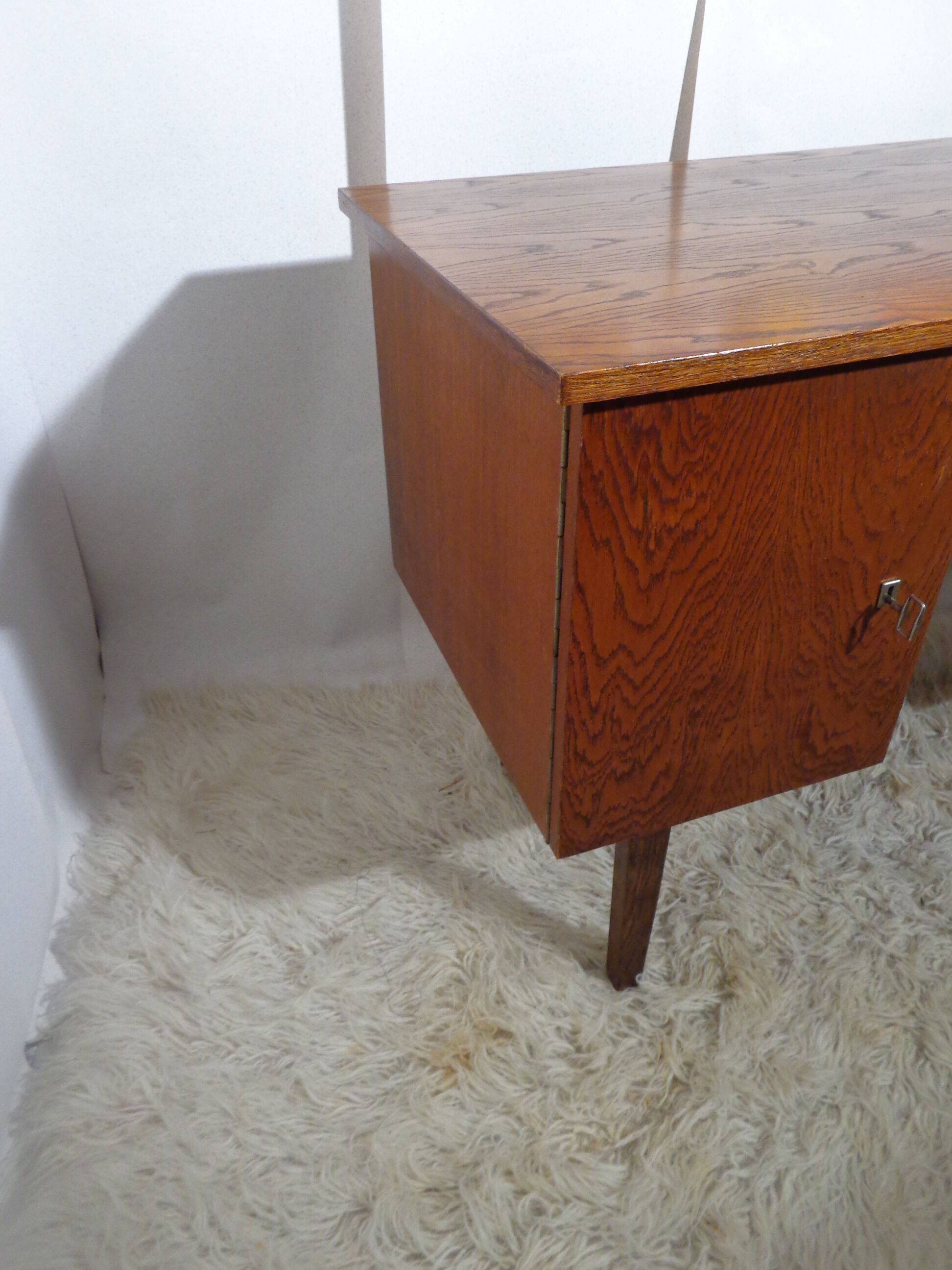 Scandinavian vintage office of the 60s light oak