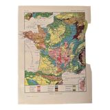 Ancienne carte de France géologique - 1920
