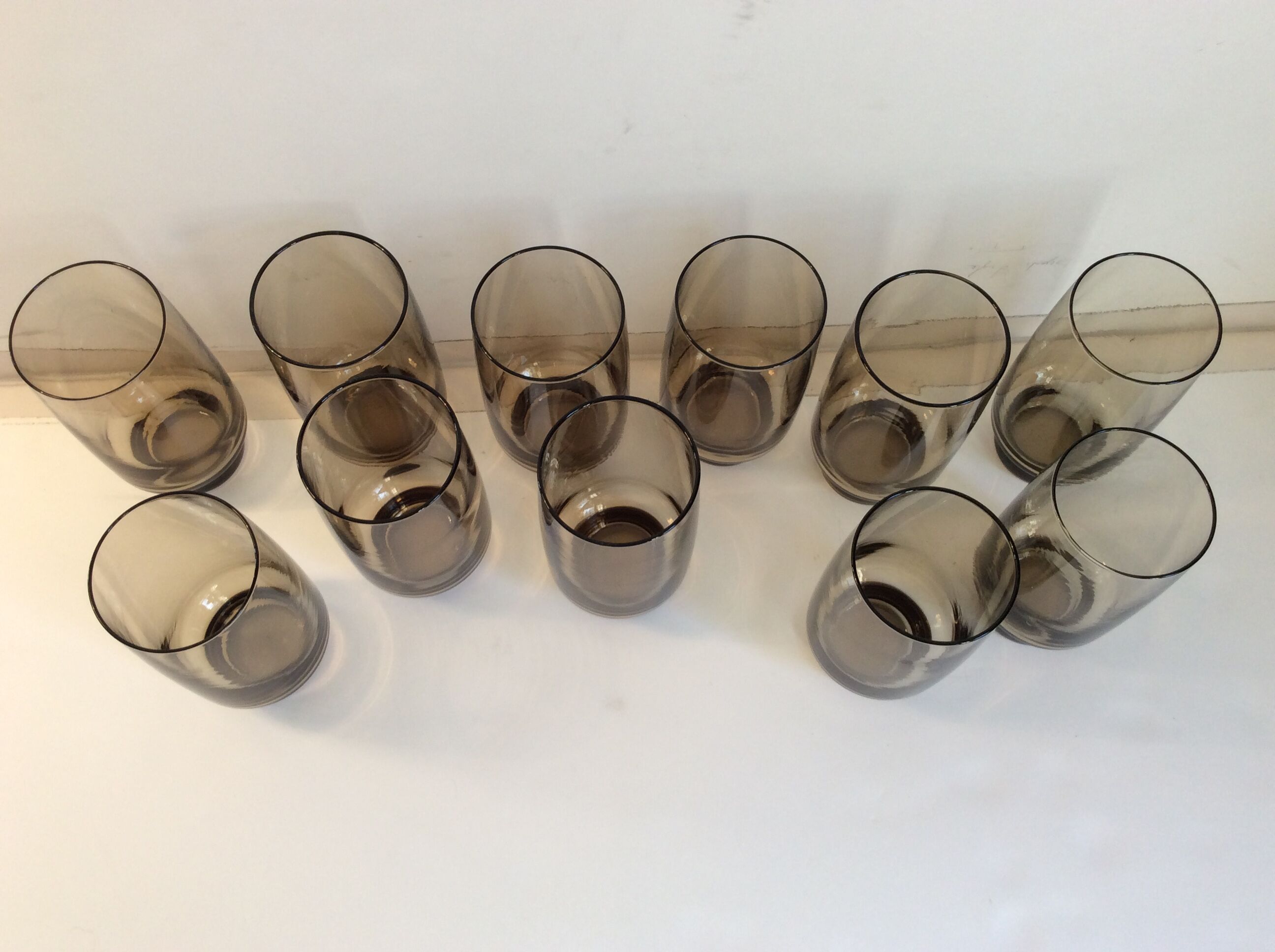 11 vintage smoked glasses