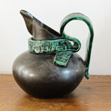 Pitcher in earthenware, metallic black